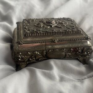 Antique Style Silver Jewelry Box